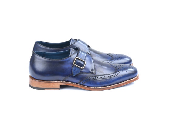 Monk strap wingtip clearance shoes