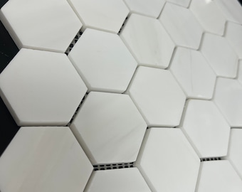 2" Hexagon Bianco Dolomite Mosaic