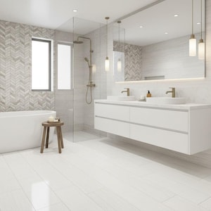Bianco Dolomite 3D 2" x 3" Natural Stone Mosaic Wall & Floor Tile