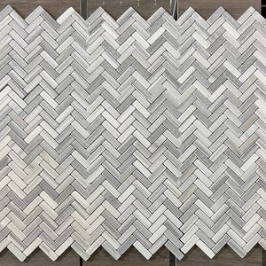 Marmara Ecuador 1x3 Herringbone Honed Marble Mosaic Tile