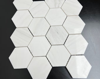 Bianco Dolomite 3"Hexagone Polished,Natural Stone Floor&Wall Tile