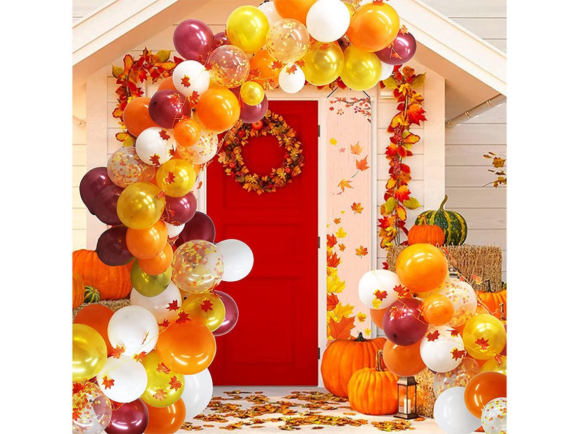 112PCS Fall Balloons Garland Arch Kit Orange Gold Burgundy Etsy