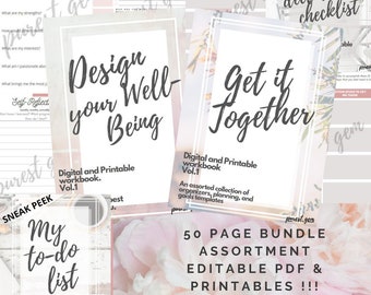 Planificador, Organizador de Tareas, Planificador Semanal, Autocuidado, Planificador de Fitness, Planificador de Metas, Tablero de Visión, Ley de Atracción, Imprimible