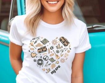 Camiseta de mujer My Era Boho Girl, estilo hippie, estilo boho, estilo van life, minimalismo zen, paz, meditación, camisa para amantes de la naturaleza, camisetas gitanas, viajeras