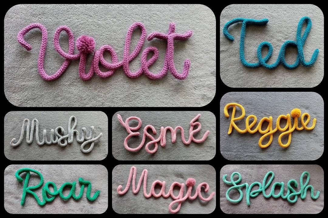 Customised Knitted Wire Words. Knitted Wire Names. Knitted Etsy UK