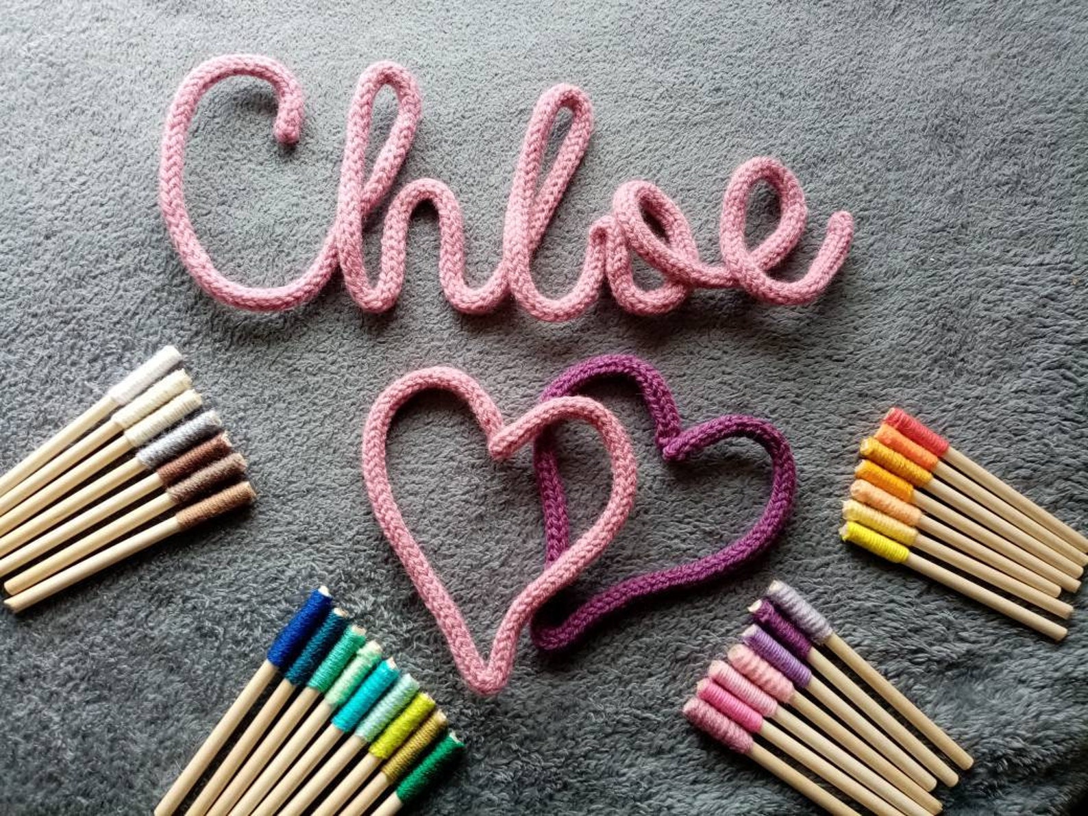 Customised Knitted Wire Words. Knitted Wire Names. Knitted Etsy UK