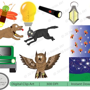 The Very Lonely Firefly di Eric Carle, Story Companion Clipart, Set di 11 pezzi, Immagini della storia, Oggetti luminosi, Uso personale e commerciale