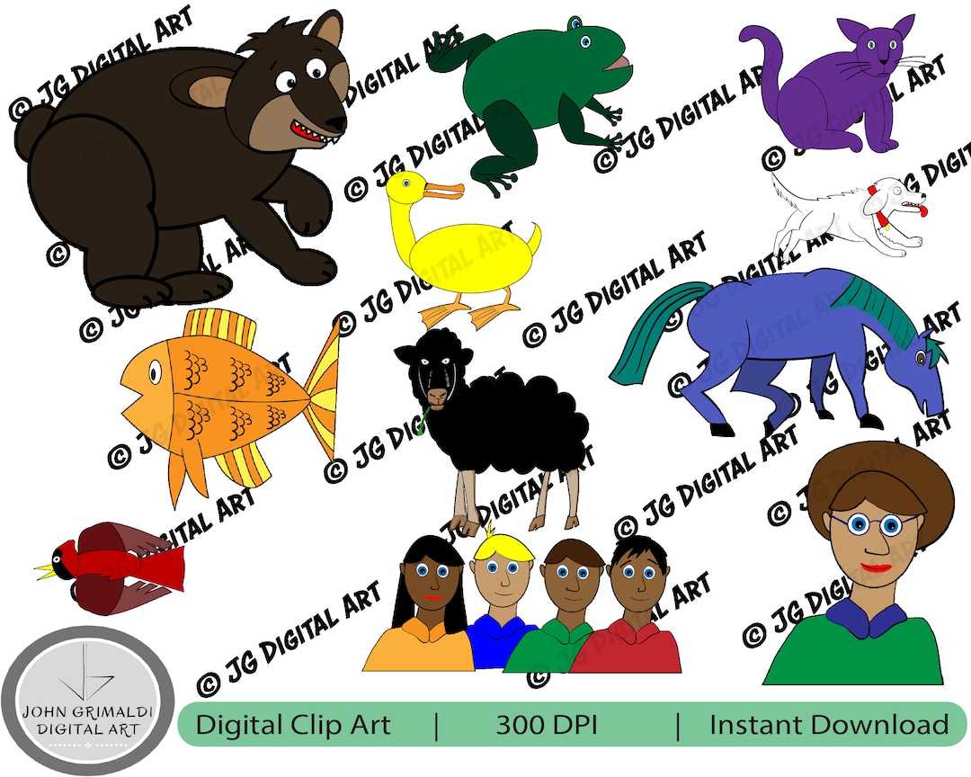 Brown Bear by Eric Carle, Story Companion Clipart, 22 Piece Set, Story