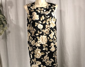 Size 20W floral tank dress - R&K Originals - Sleeveless midi sundress with side slit - NOS NWT plus garment