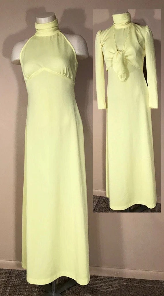 Small/Medium 2 piece dress set - Yellow turtleneck