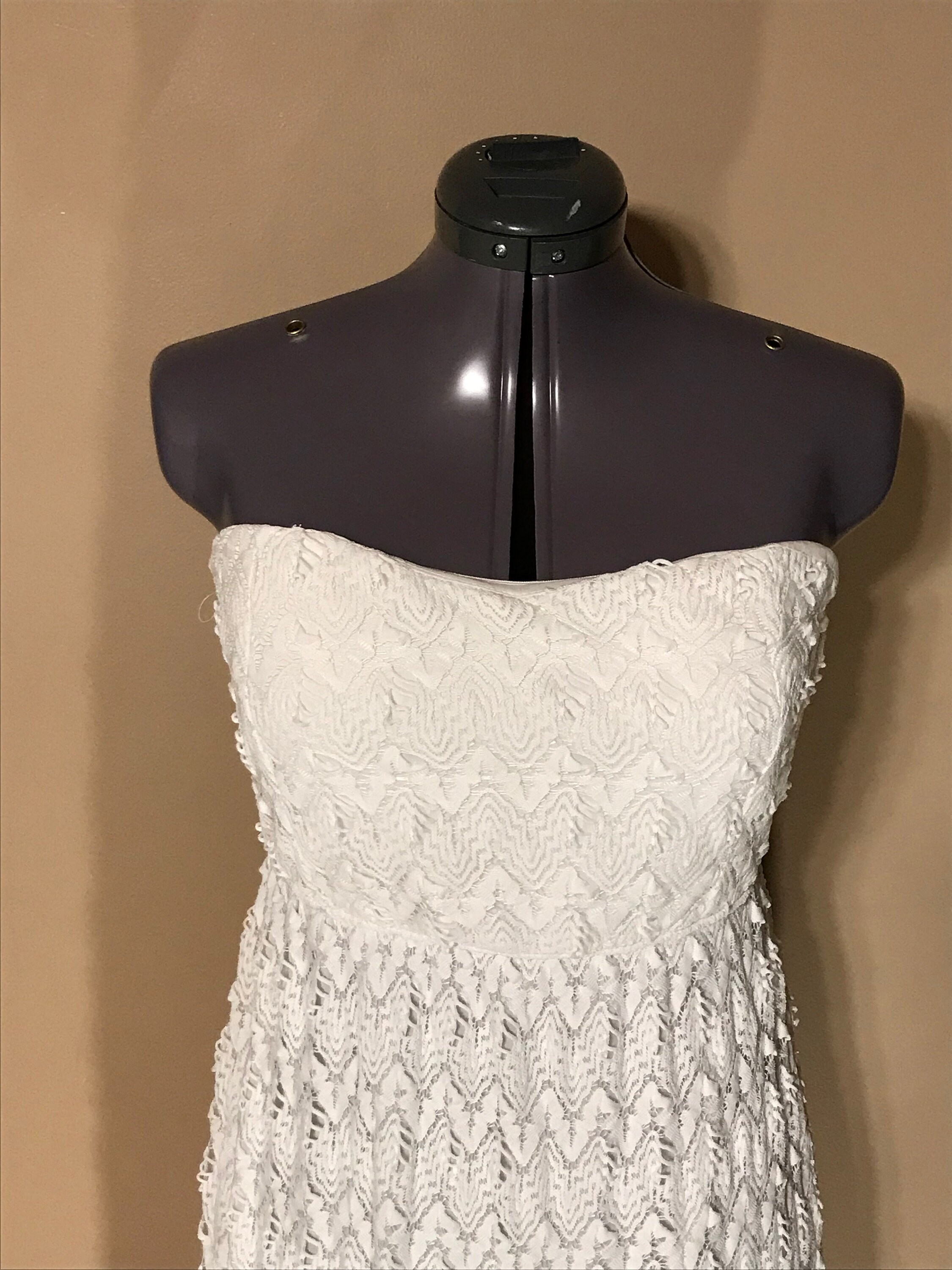 Large Bustier Maxi Dress White Crochet Lace Bachelorette - Etsy