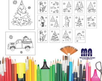 Christmas Coloring Pages Digital Download