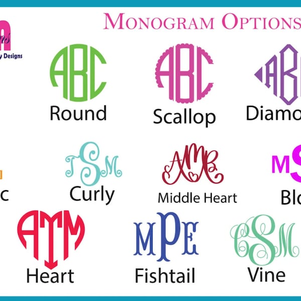 Ready To Apply Vinyl Monogram