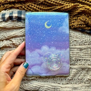 Painted Pastel Moon Sky Rainbow Colorful Kindle Insert E-Reader 6 inch / Paperwhite / OASIS / FIRE Insert for Clear Case