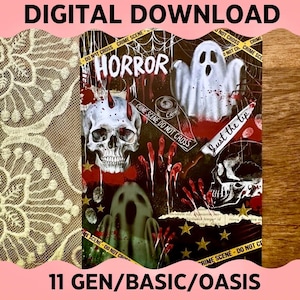 DIGITAL----Horror Thriller Themed Kindle Insert E-Reader 6 inch / Paperwhite / OASIS  Insert for Clear Case