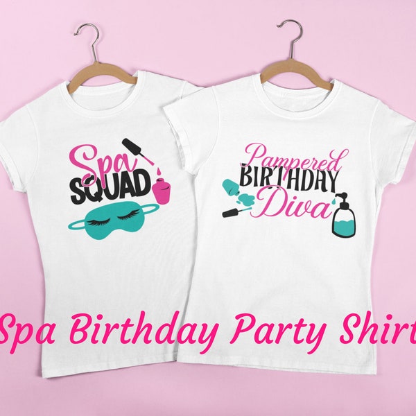 Spa Party T-Shirt, Kids Spa Party, Birthday T-Shirt, Spa Squad, Pampered Diva, Kid's Birthday, Birthday Shirts, Matching Birthday Shirts