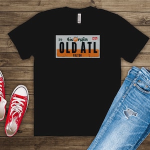 Old Atl, Old Atlanta, Fulton County T-Shirt, License Plate Edition, Georgia Peach, 1990s, 1980s, Grady Baby
