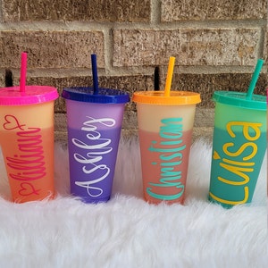 Color Changing Cold Cups ZAK Cups Travel Cups Cups With Lids and Straws  Teacher Gift Birthday Gift Work Cup Car Cup 