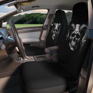 Gothic Demon Skull Car Seat Covers | Edgy Auto Accessories, Unique Car Decor, Halloween Gifts, Alternative Lifestyle, Custom Seat Protection