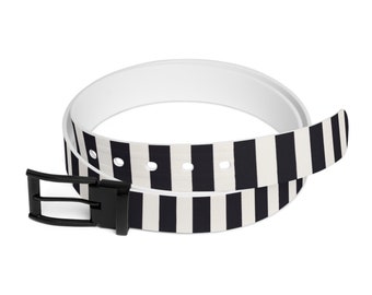 Black and White Striped Belt