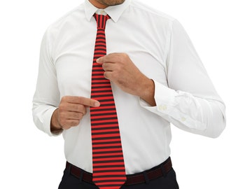 Red and Black Striped | Goth Necktie