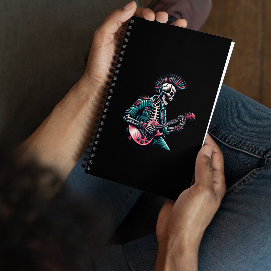 Punk Rock Skeleton Playing Guitar | Punk Rock Back to School Spiral ...