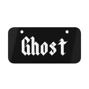 Ghost Mini Vanity Plate For Motorcycle or Bicycles, Unique Ghost Decor, Motorcycle Decor, Gothic Style Decor, Bike Vanity Plate