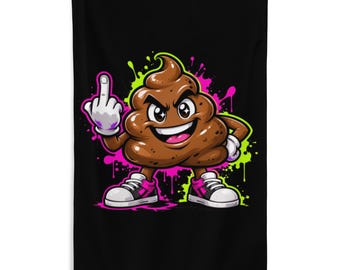A Pile of Poop Giving The Middle Finger | Funny Flag