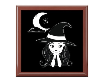 Moon and Witch Goth Jewelry Box