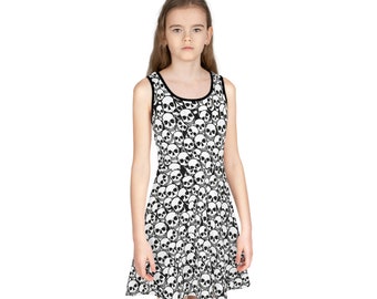 Skulls Pile Goth Girls' Sleeveless Sundress (AOP)