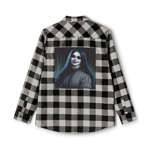 Demon Girl Gothic Flannel Shirt, Cozy Unisex Shirt, Stylish Layering Piece, Perfect for Fall, Halloween Apparel, Casual Everyday Wear