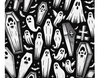 Ghost and Coffins Goth All-over print bandana