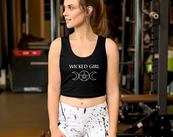 Wicked Girl | Triple Moon | Wiccan Goth Crop Top