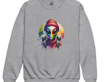 Alien Hiker | Great Outdoors Youth crewneck sweatshirt