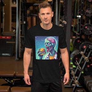 Zombie Eating a Cheeseburger Unisex t-shirt