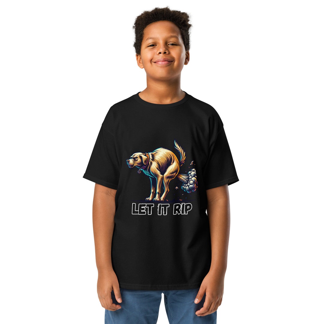 Let It Rip | Funny Dog Farting Youth Classic Tee - Etsy