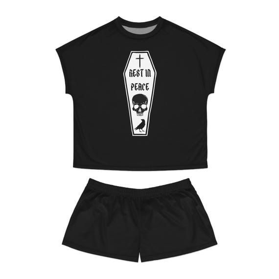 Rest in Peace Coffin Goth Women's Short Pajama Set (AOP) - Etsy