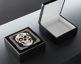 Gothic Skull Jewelry Box, Unique Storage for Accessories, Alternative Gift Box, Halloween Decor, Dark Aesthetic Storage