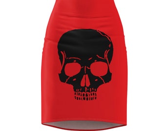 Skull | Goth Red Women's Pencil Skirt