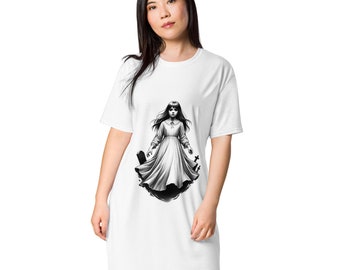 Ghost Girl In White | White Goth T-shirt dress