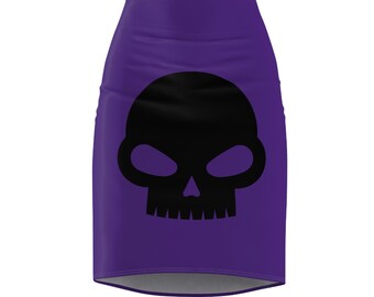 Skull Gothic Purple Women's Pencil Skirt