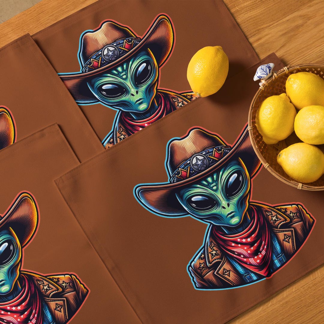Alien Cowboy Placemat Set - Etsy