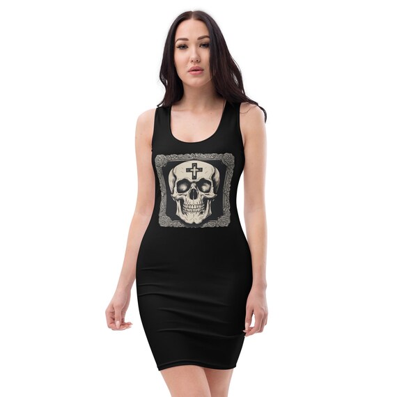 skull bodycon dress and Cross Goth White wedding dress friendly structure holds neat TOP 10 BEST Prom Size:AU 16 (US 12)