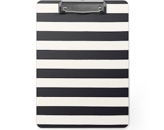 Black and White Striped Clipboard