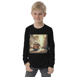 Trolley In The Big City 1920er Jugend Langarm T-Shirt