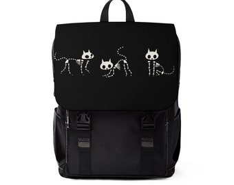 Cat Skeletons Goth Unisex Casual Shoulder Backpack {back to school}