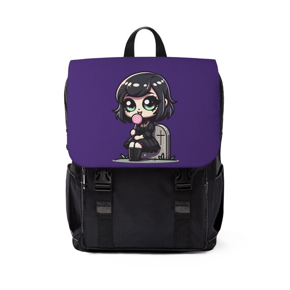 Cute Goth Girl Licking a Lollipop Back to School Kids Unisex Casual Shoulder Backpack Etsy