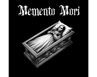 Memento Mori | Ghost Girl In A Casket | Goth Macabre Matte Posters