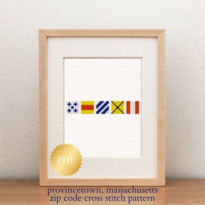 Modello di codice postale con bandiera nautica di Provincetown, MA