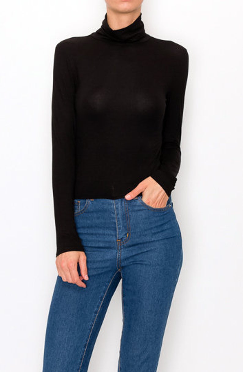 womens long sleeve mock turtleneck